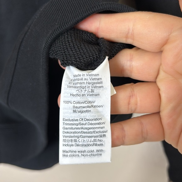 J. Crew Woven ruffleneck pullover sweatshirt in black w/cheetah leopard print S - Picture 6 of 9